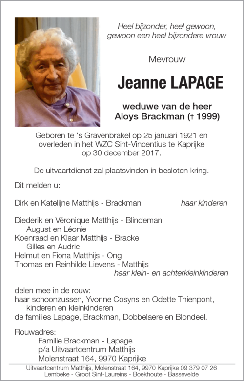 Jeanne Lapage