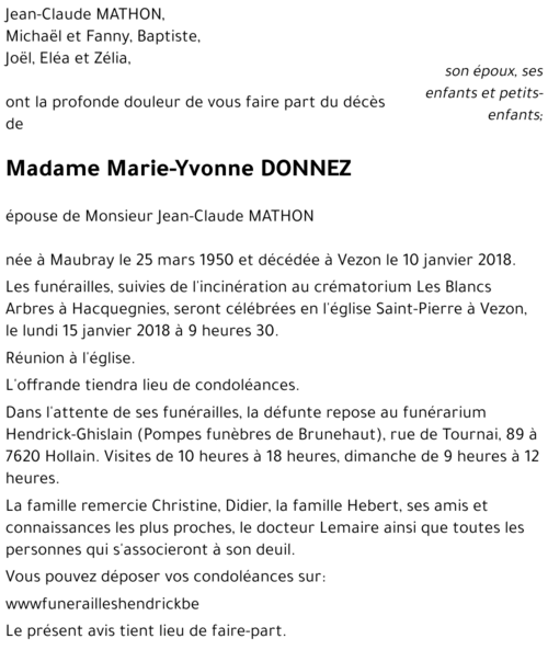 Marie-Yvonne DONNEZ