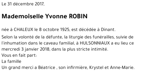 Yvonne ROBIN