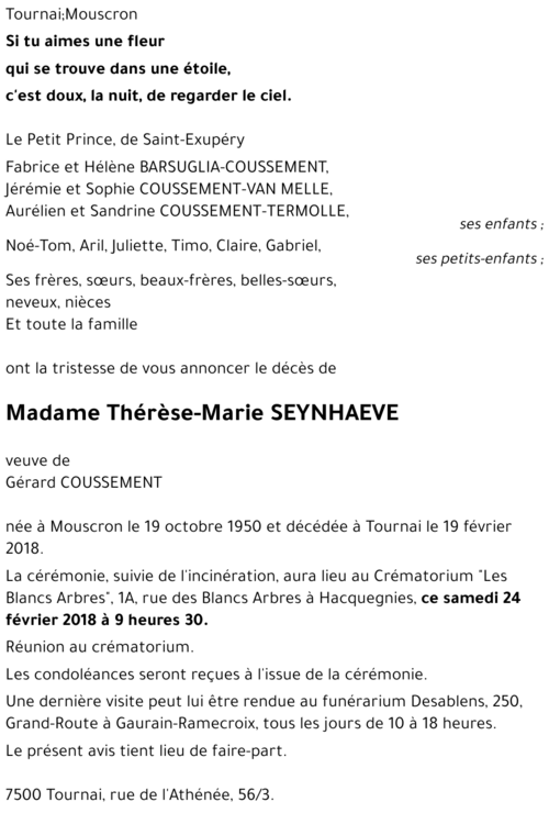 Thérèse-Marie SEYNHAEVE