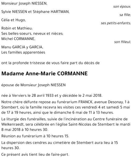 Anne-Marie CORMANNE