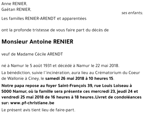 Antoine RENIER