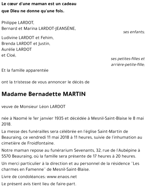 Bernadette MARTIN