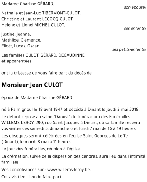 Jean CULOT