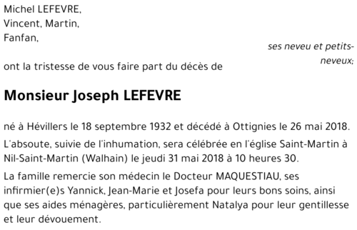 Joseph LEFEVRE