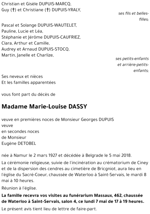 Marie-Louise DASSY