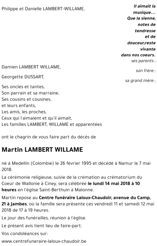 Martin LAMBERT WILLAME