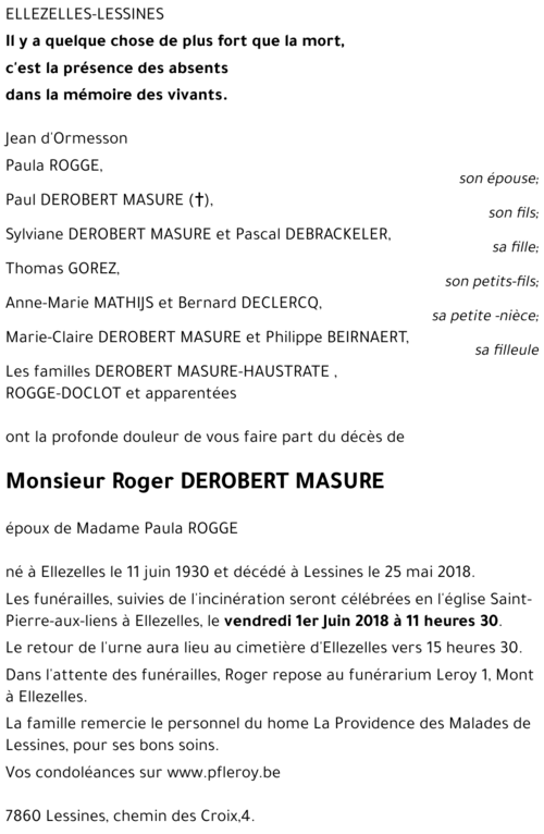 Roger Derobert Masure