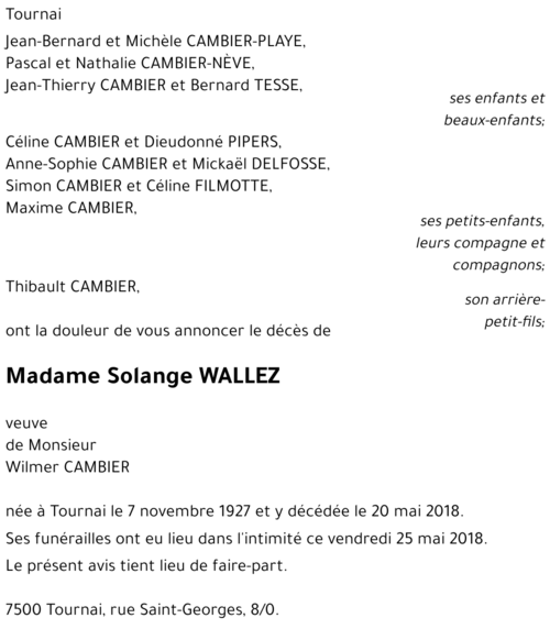 Solange WALLEZ