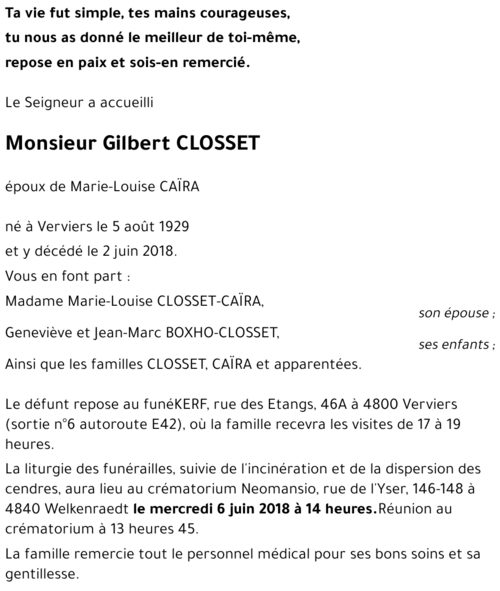 Gilbert CLOSSET