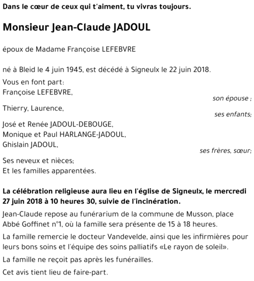 Jean-Claude JADOUL 