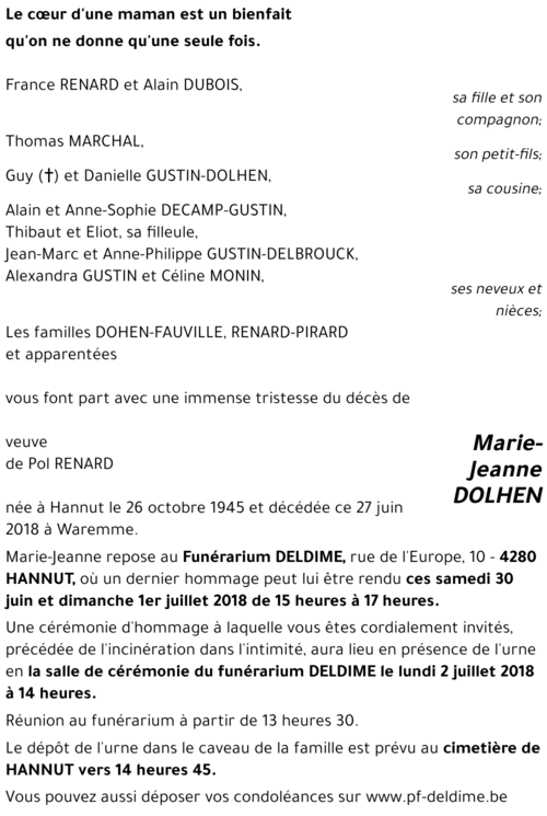 Marie-Jeanne DOLHEN