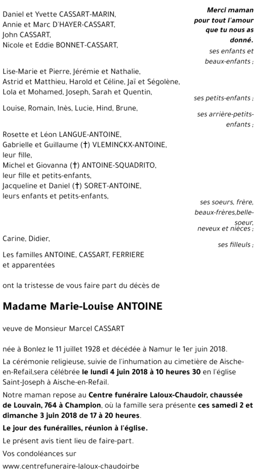 Marie-Louise ANTOINE