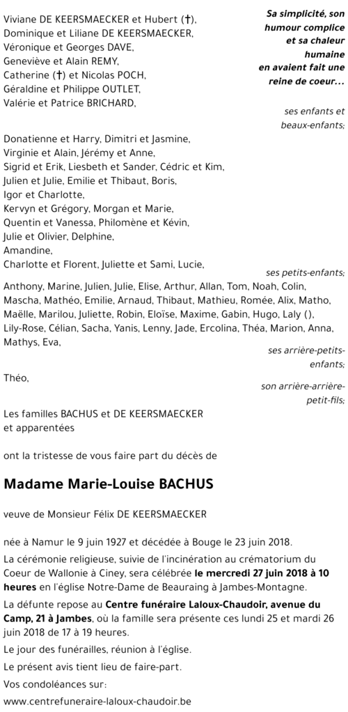 Marie-Louise BACHUS
