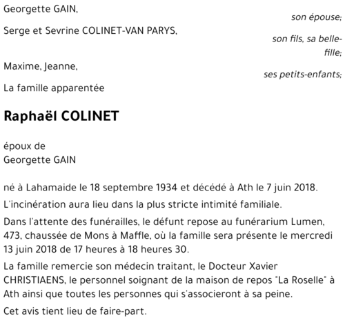 Raphaël COLINET