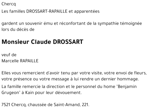 Claude DROSSART