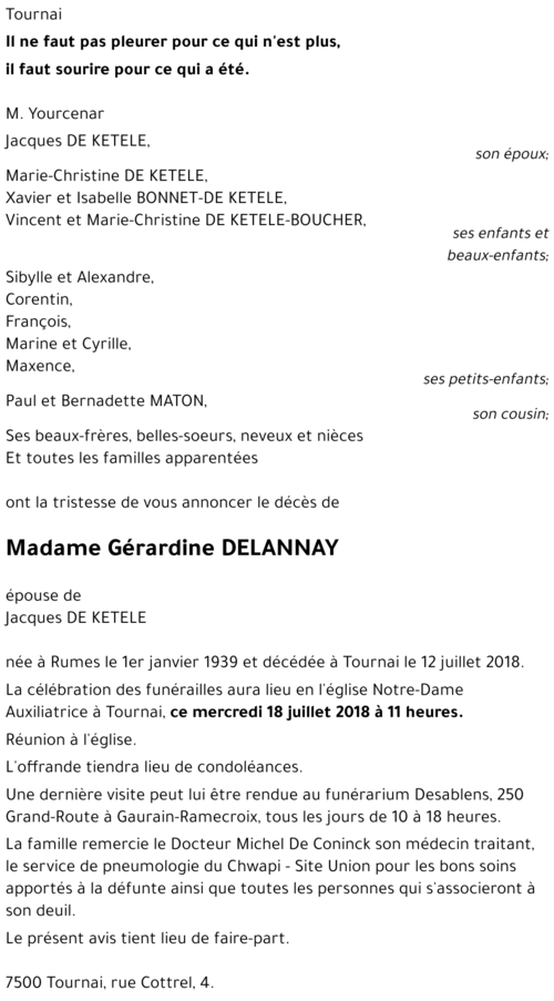 Gérardine DELANNAY