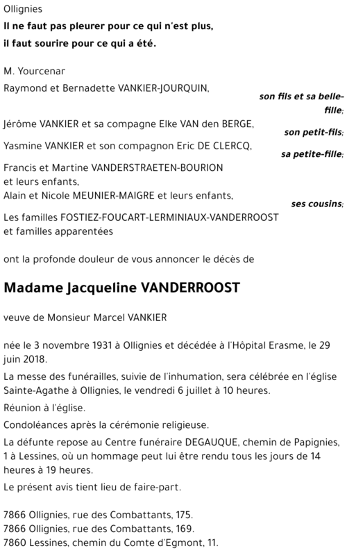 Jacqueline VANDERROOST