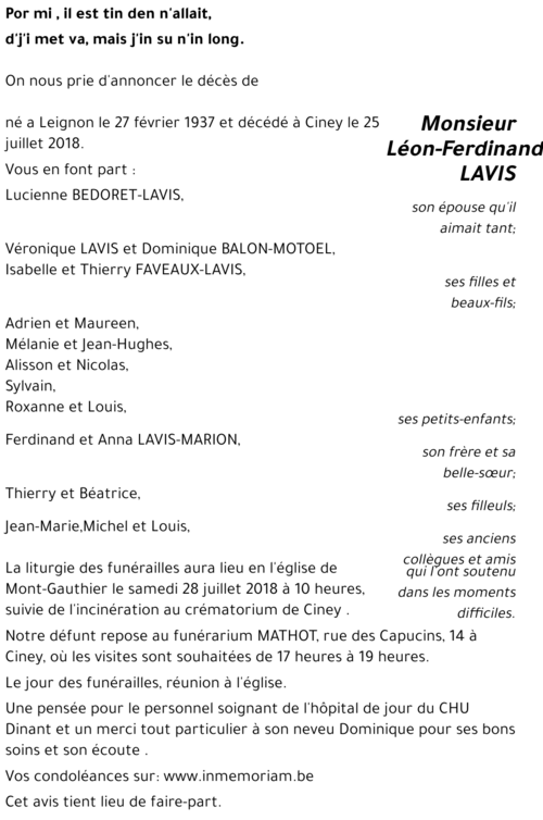 léon - ferdinand LAVIS
