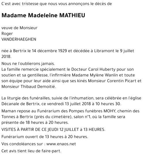 Madeleine MATHIEU