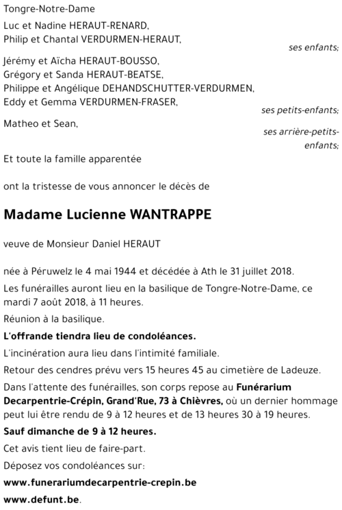 Lucienne WANTRAPPE