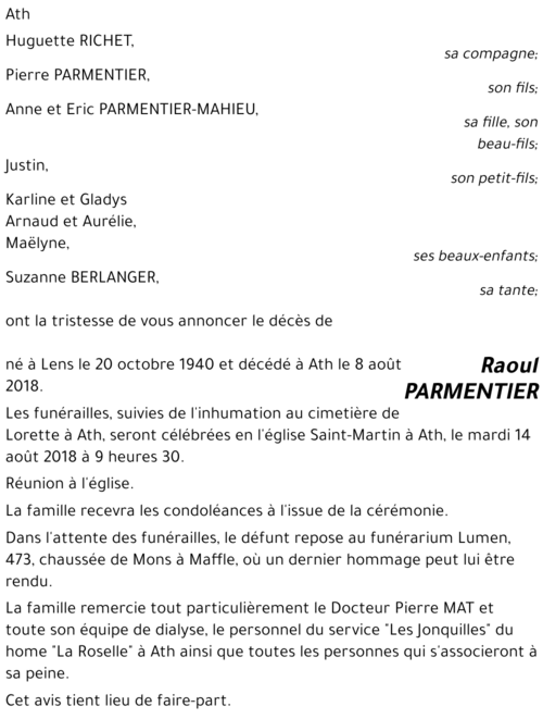 Raoul PARMENTIER