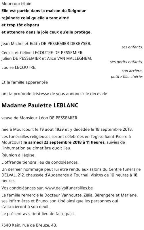 Paulette LEBLANC