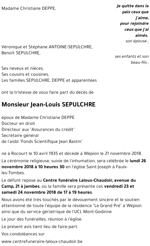 Jean-Louis SEPULCHRE