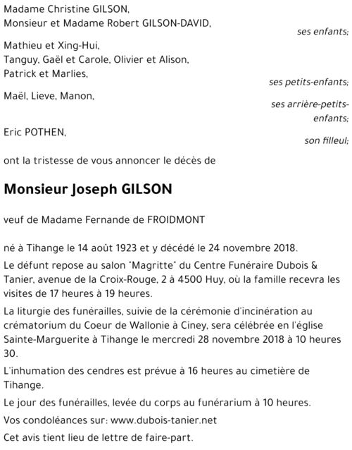 Joseph GILSON
