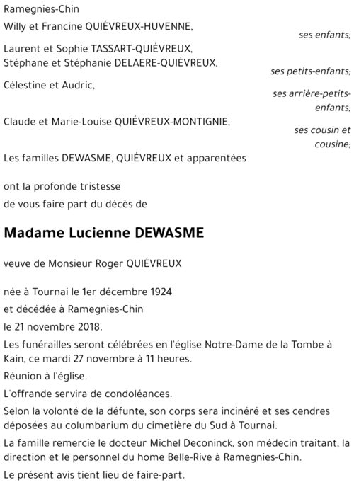 Lucienne DEWASME