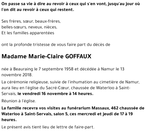Marie-Claire GOFFAUX
