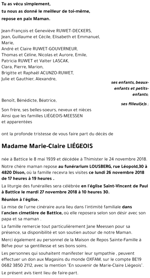Marie-Claire LIÉGEOIS