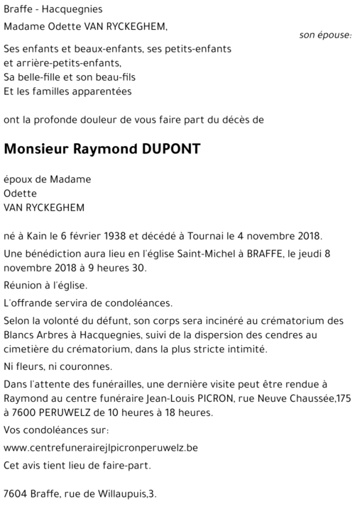 Raymond DUPONT