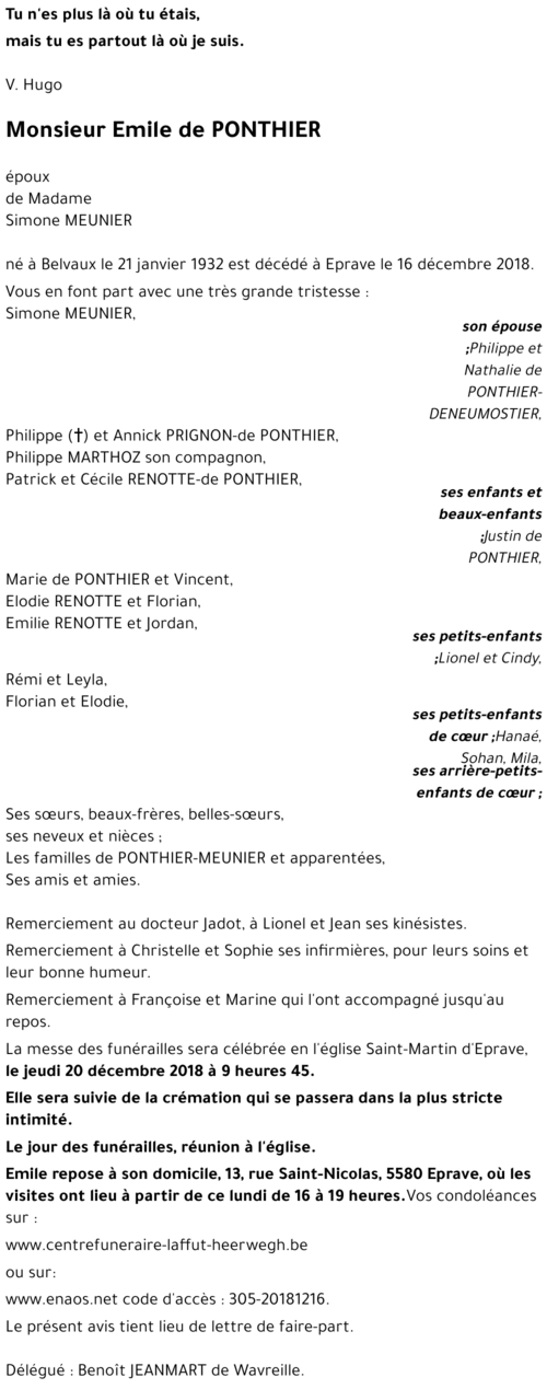 Emile de PONTHIER