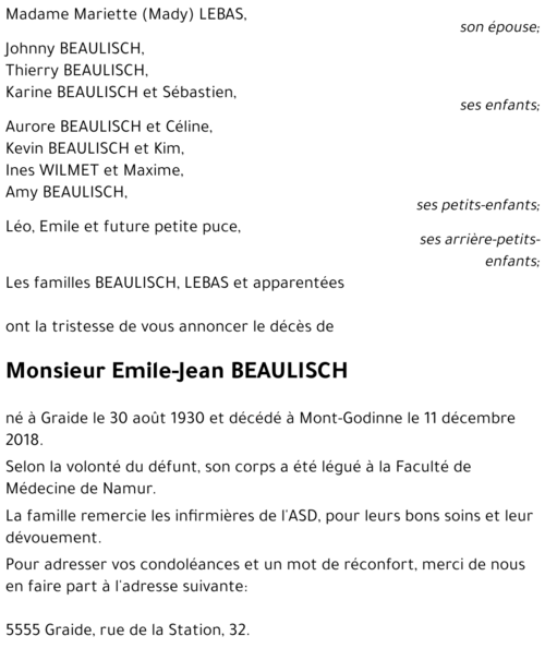 Emile-Jean BEAULISCH