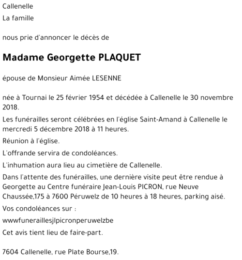 Georgette PLAQUET