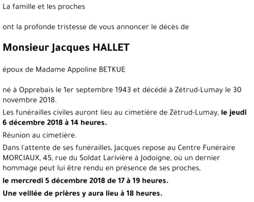 Jacques HALLET