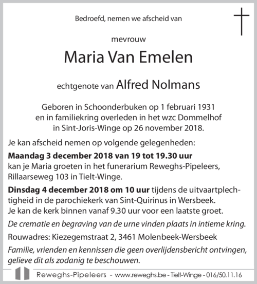 Maria Van Emelen