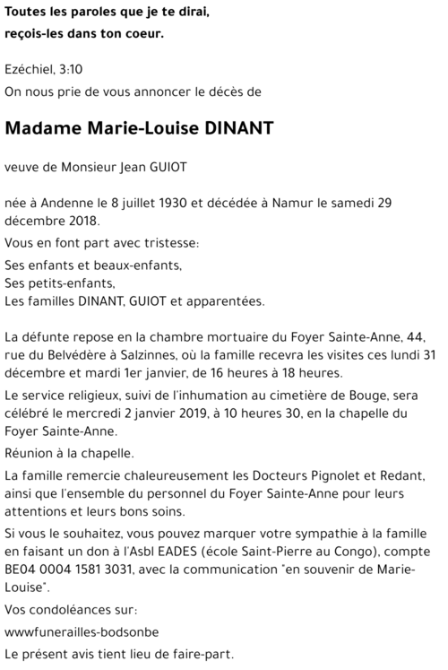 Marie-Louise DINANT