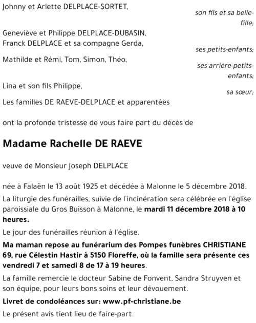 Rachelle DE RAEVE
