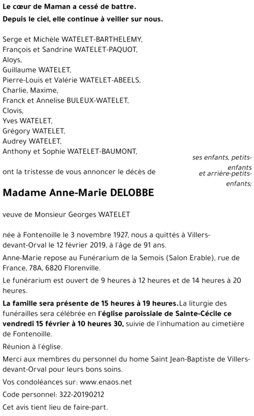 Anne-Marie DELOBBE