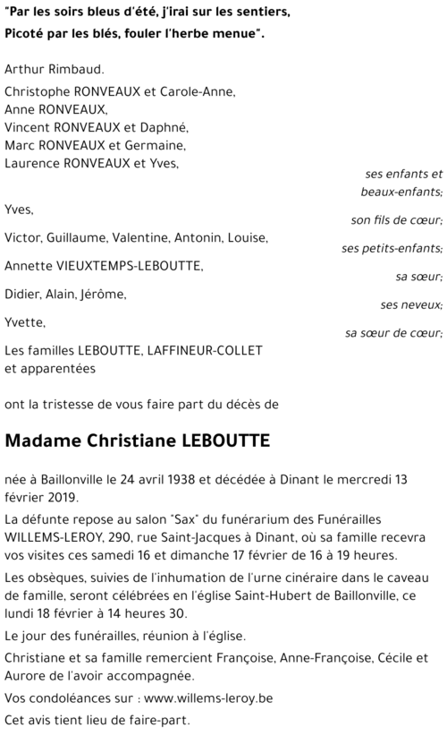 Christiane LEBOUTTE