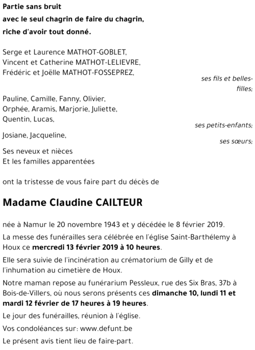 Claudine CAILTEUR