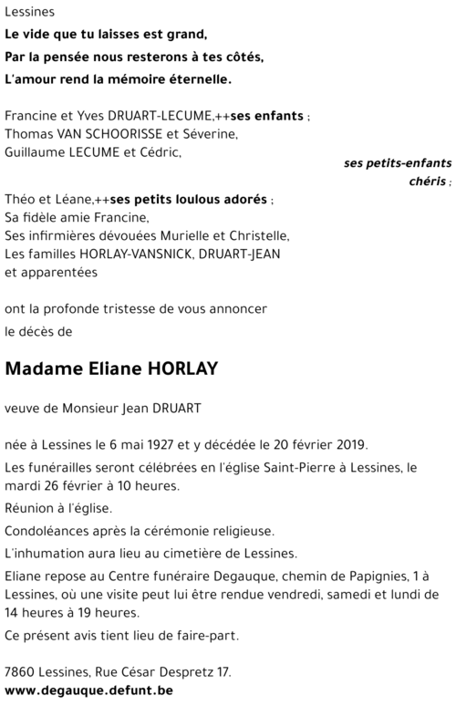 Eliane HORLAY