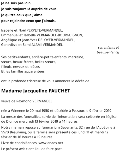 Jacqueline PAUCHET