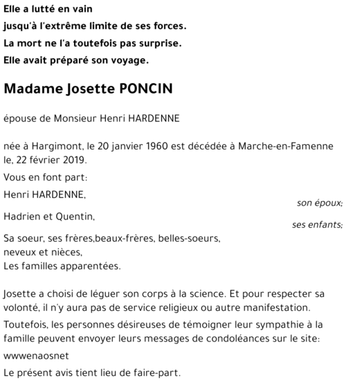 Josette PONCIN