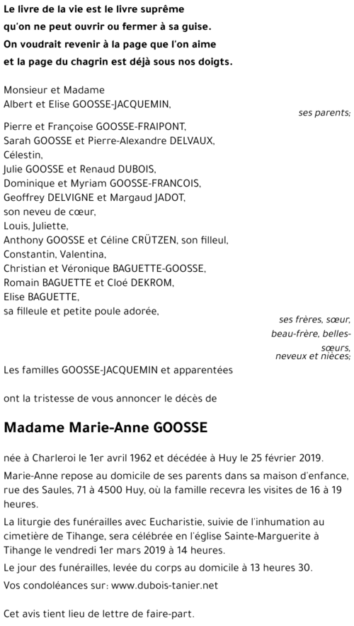 Marie-Anne GOOSSE
