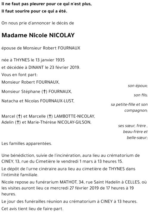 NICOLE NICOLAY