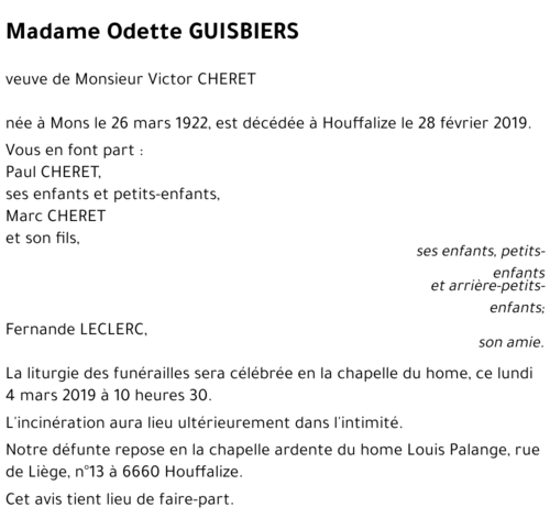 Odette GUISBIERS