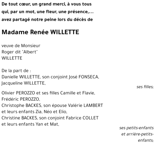 Renée WILLETTE 